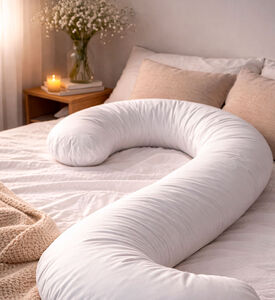 Home Deco and More Microfiber Pregnancy Pillow, White, 2900-gr, Packshot View