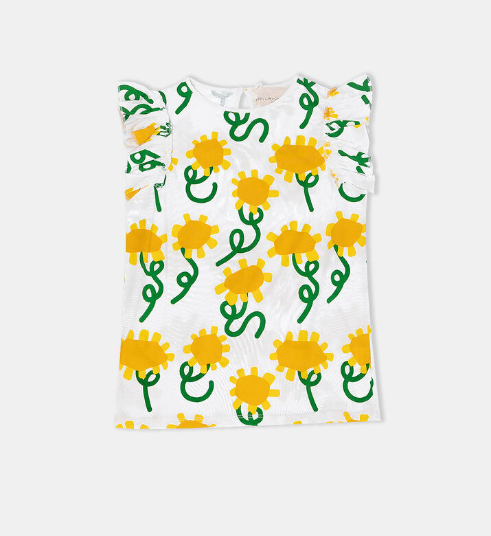 Sunflower-print Sleeveless Top