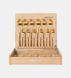Cristema Tokyo Matte Gold Finish 24-piece Cutlery Set, Packshot View