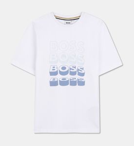 Boss Multi-logo-printed Jersey T-shirt, White, 10y, Packshot View