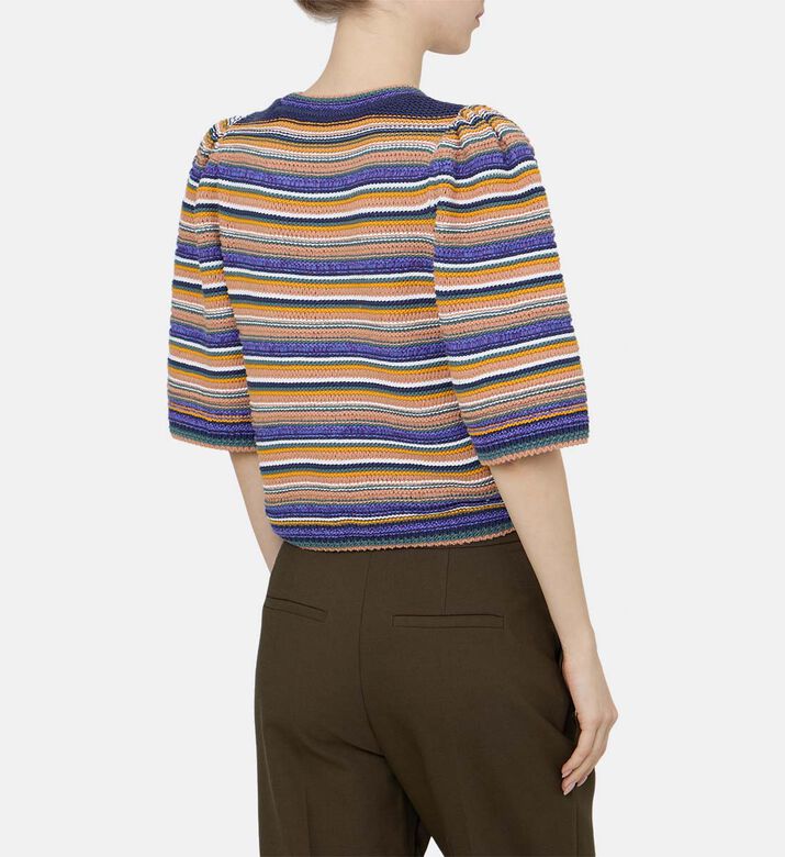 سترة فرفايلا متعددة الألوان بخطوط مستقيمة