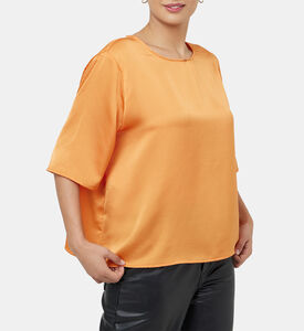 Satin Round Neck Fluid Top