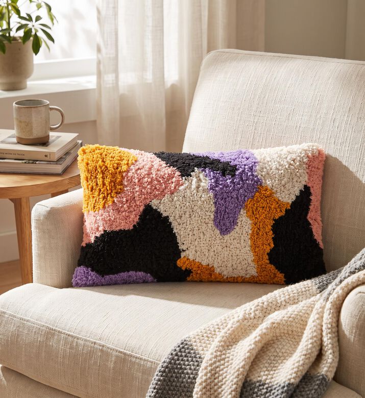 Cozy Multicolored Decorative Cushion, Packshot View