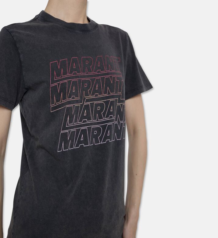 Isabel Marant Gradient Logo Crewneck T-shirt, Model View