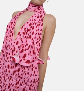 Rowen Rose High-contrast All-over Print Pleated Dress, Model View