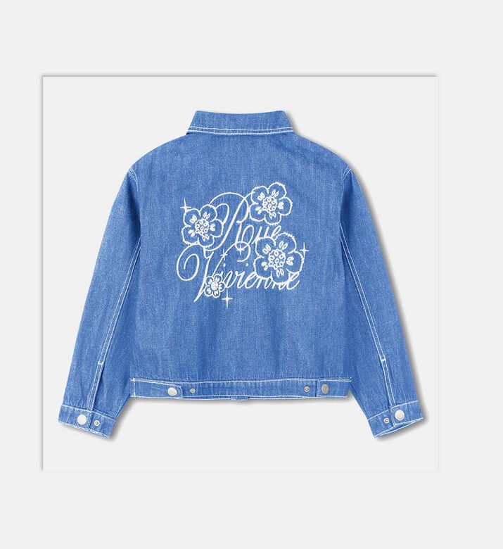 Cotton Floral-embroidery Denim Jacket