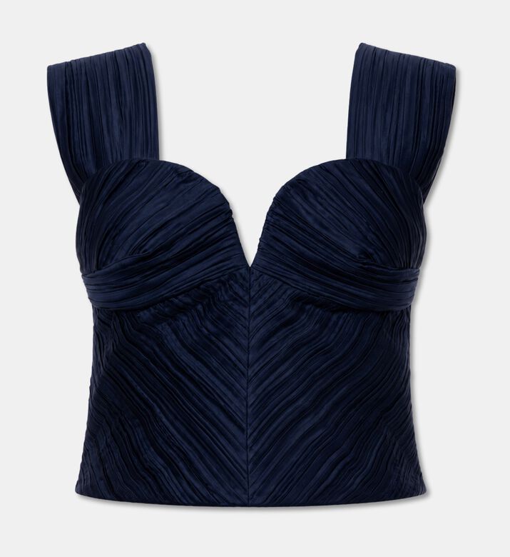 Cult Gaia Pleated Sweetheart Neck Top, Packshot View