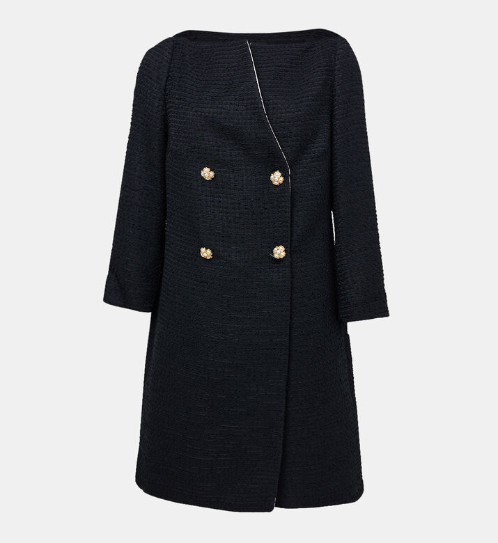 معطف بصفي أزرار لؤلؤية