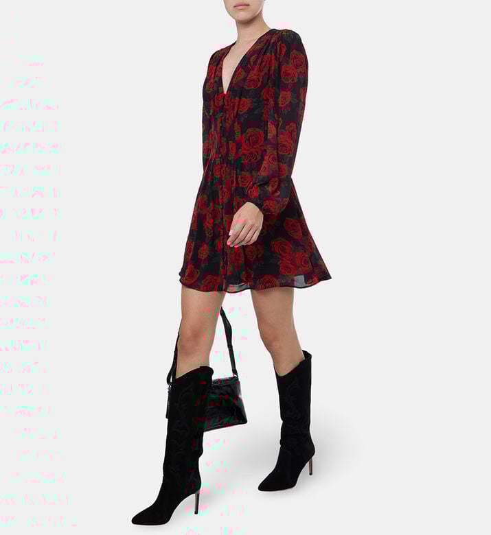 The Kooples All-over Floral-print Long-sleeve Dress, Model View