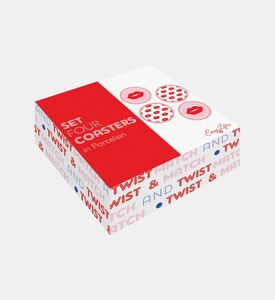 مجموعة 4 قطع قواعد أكواب بطبعة قبل