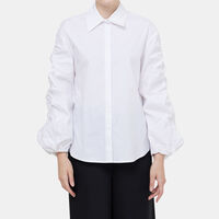 Popeline Shirt With Ruffled Sleeves