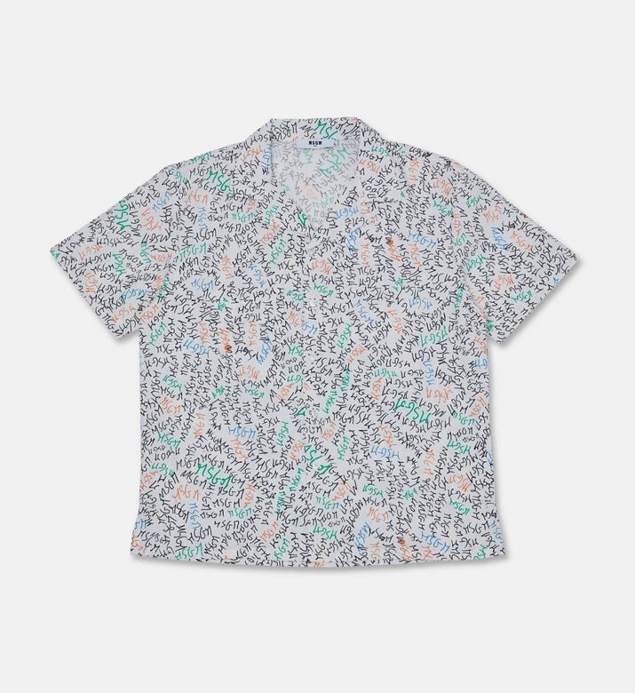 M S G M All-over Logo-print Button Closure Shirt, Packshot View