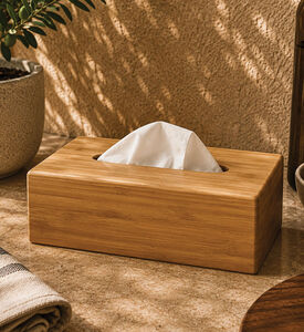 Andrea House Bamboo Wood Tissue Box, Packshot View