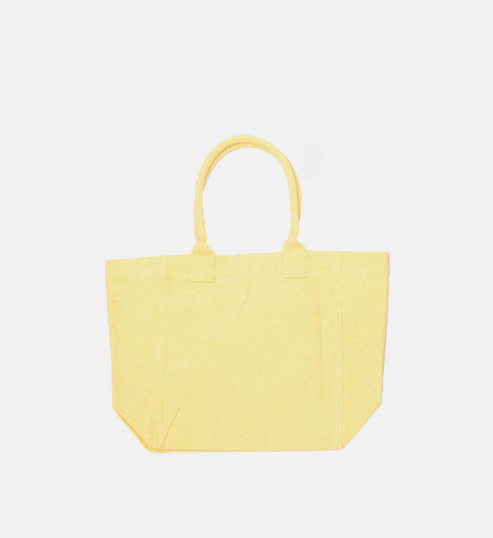 حقيبة يد واسعة مطرزة بشعار العلامة