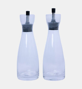 مجموعة زجاجات الزيت والخل الزجاجية