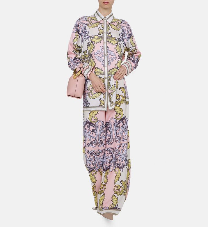 Patterned Wide-leg Trousers
