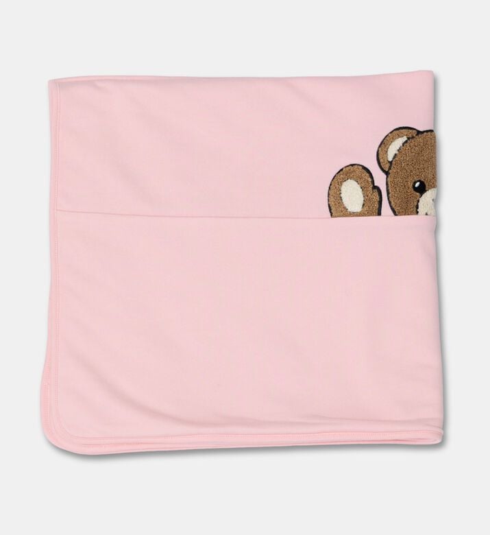 Moschino Kids Soft Cotton Jersey Baby Blanket, Pink, Packshot View