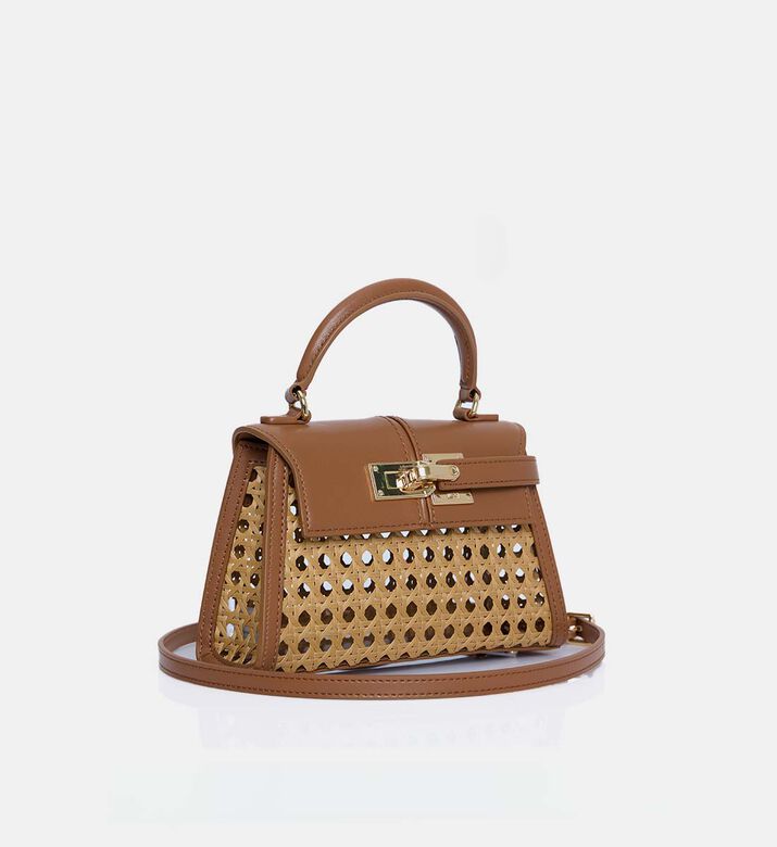 Bamboo Woven Top Handle Bag