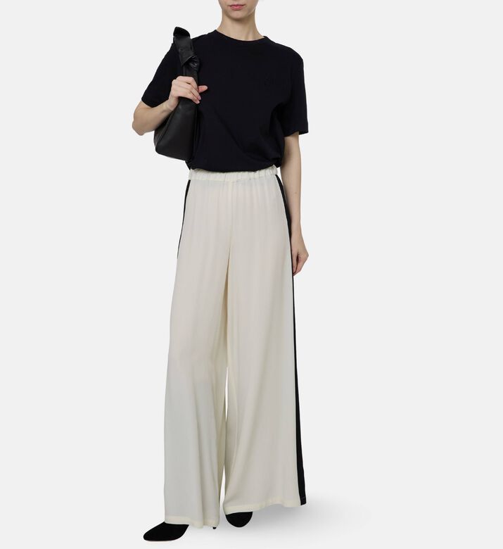 Beatrice B Side Stripe-print Wide-leg Pants, Model View