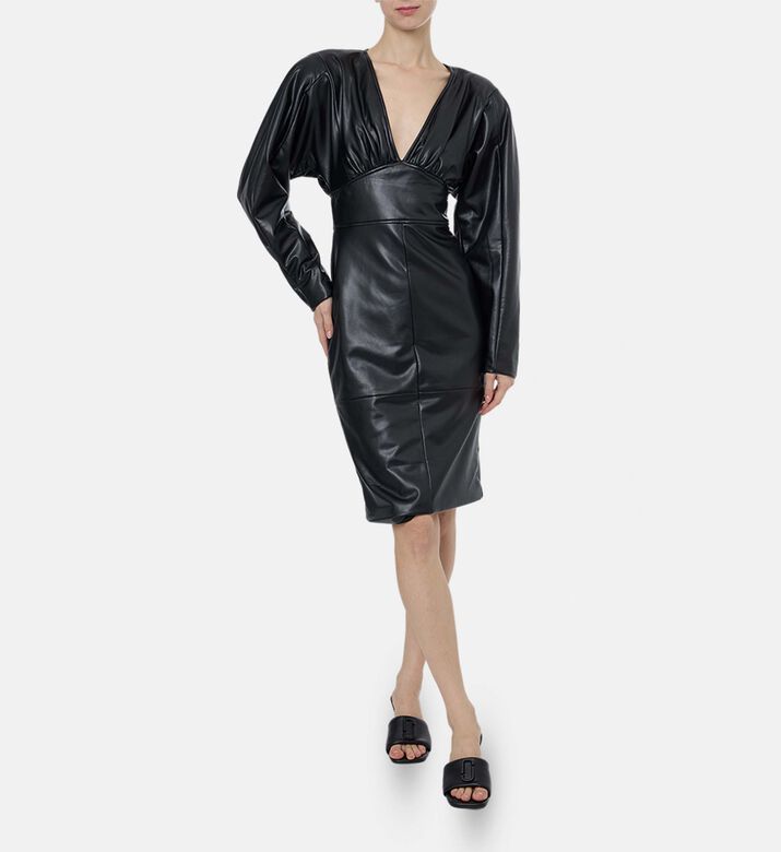 Ronny Kobo Faux-leather Knee-length Dress, Model View