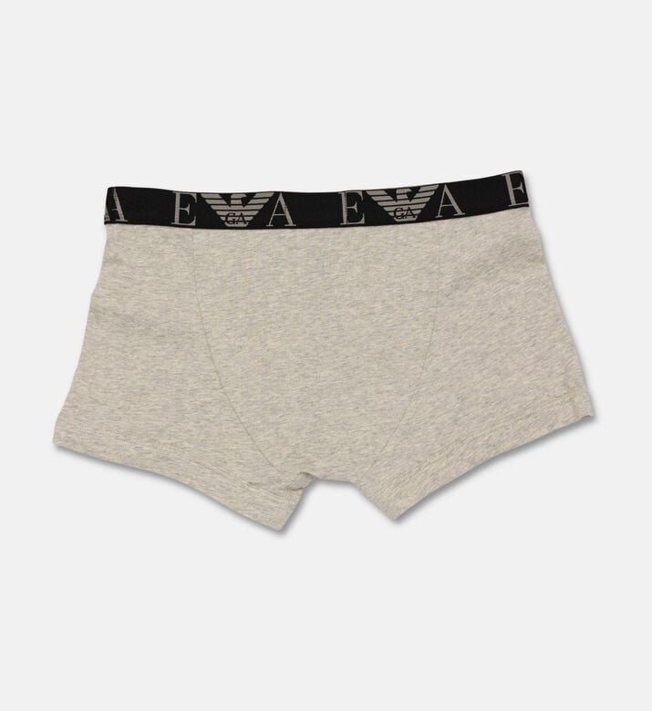 Emporio Armani Logo Elastic Waistband 3-pack Short-leg Boxers Set, Grey, Xl, Packshot View