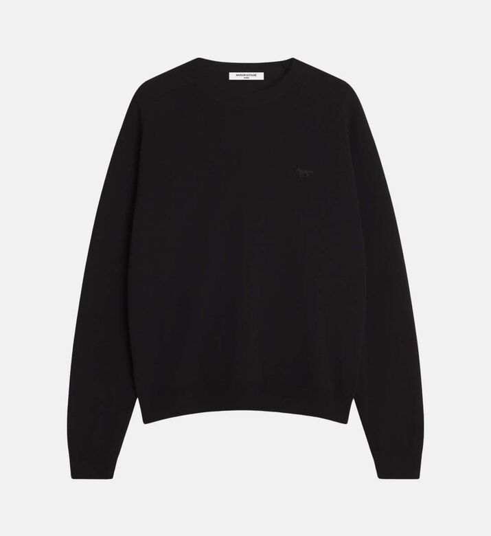 Knit Fox-embroidery Long-sleeve Sweater