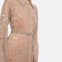 Rhinestone Embellished Long Dress