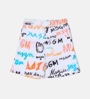 Logo Print Fleece Bermuda Shorts