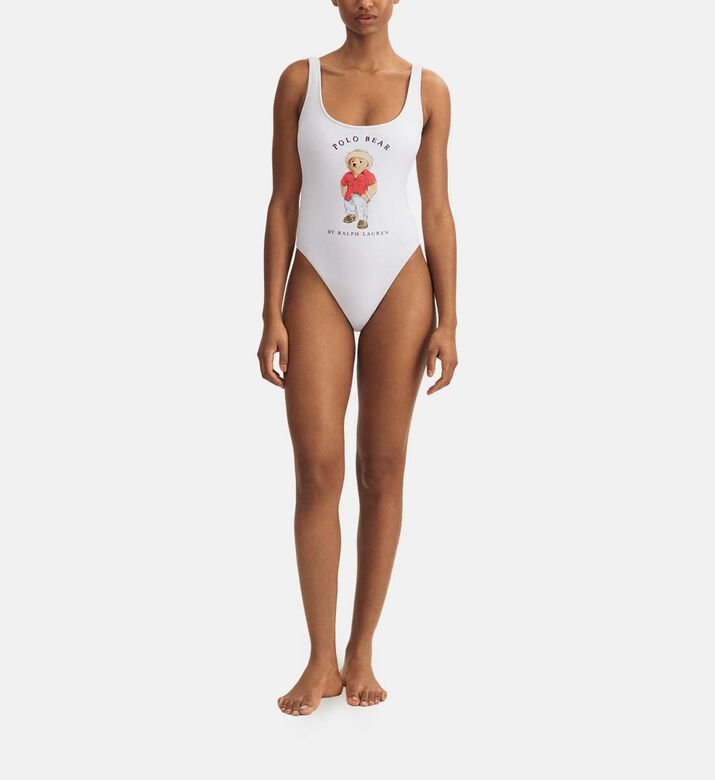 Cloth Polo Bear Scoop-neck One-piece Swimsuit