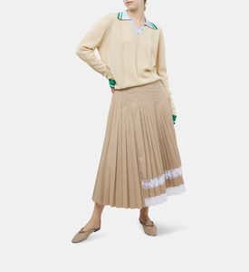 تنورة قطنية بطيّات دانتيل