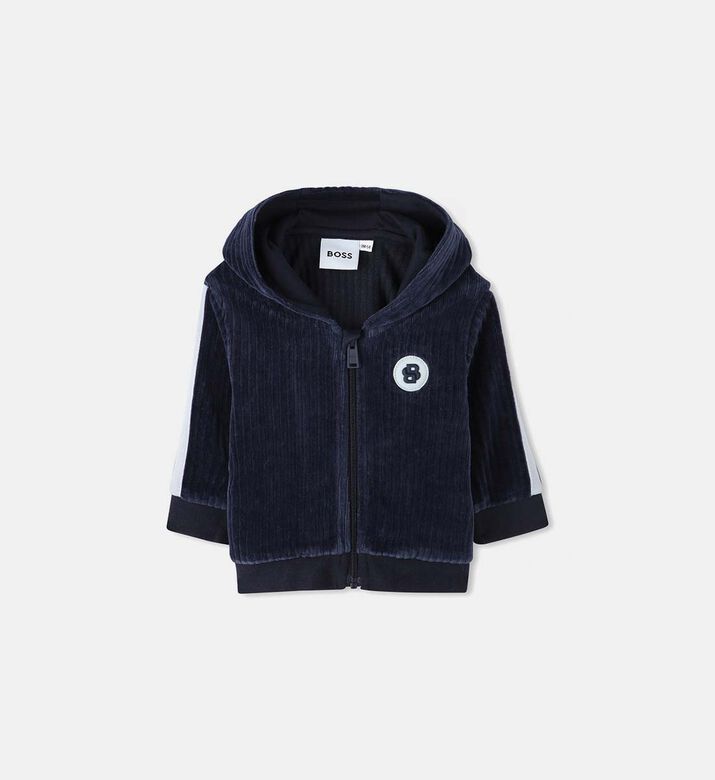 Velvet Hooded Cardigan Set