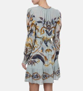 Farm Rio All-over Floral-print Puff Sleeve Dress, Model View