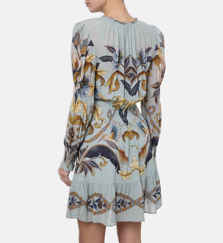 Farm Rio All-over Floral-print Puff Sleeve Dress, Model View