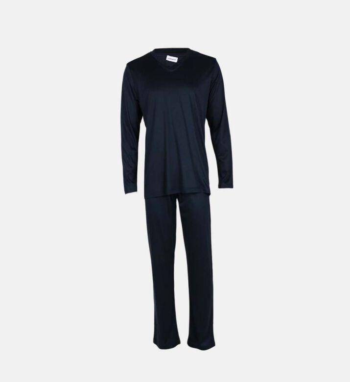 Lyocell V-neck Long Pajama Set