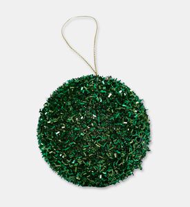 Shishi Glass Tinsel Shimmering Texture Ball, Green, 8-cm, Packshot View
