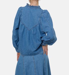 Ba and Sh Lay Light-wash Denim Blouse, Model View
