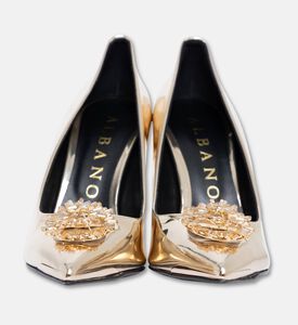 Albano Metallic Rhinestone-embellished Heels, Light-grey, Eu-38, Packshot View