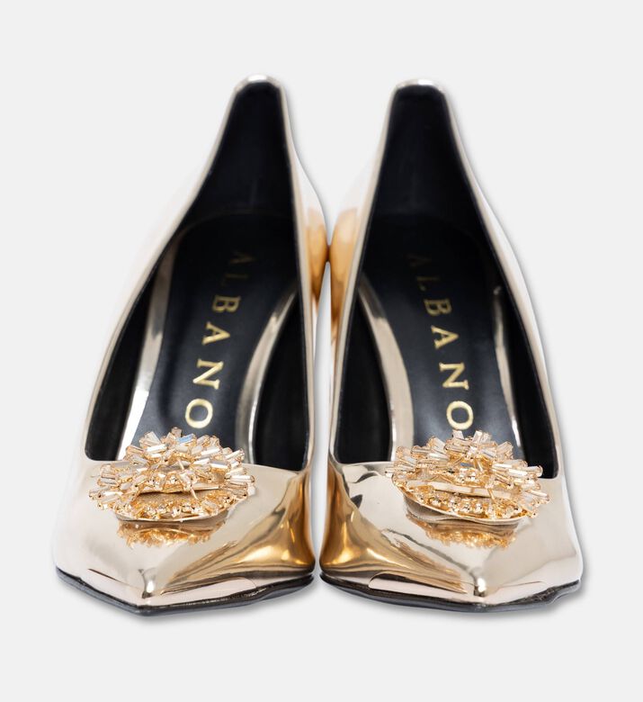 Albano Metallic Rhinestone-embellished Heels, Light-grey, Eu-38, Packshot View