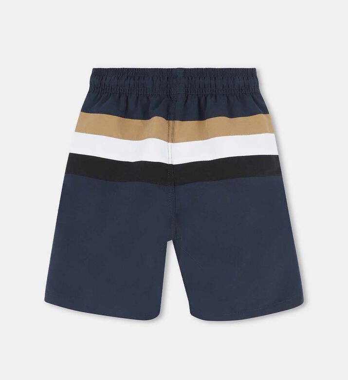 Elastic Waistband Logo-print Striped Design Shorts Elastic Waistband Logo-print Striped Design Shorts