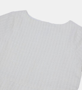 Tweed Short-sleeves Pleated Dress