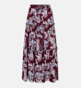 Carter and White Aya Printed Ruffle Tiered Maxi Skirt, Packshot View