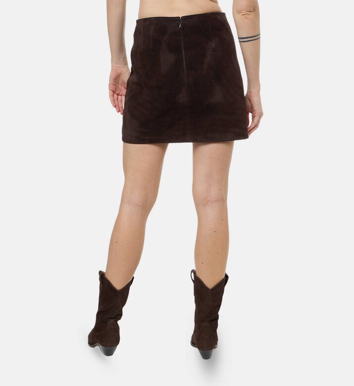 Zadig et Voltaire Suede Patch Pockets Mini Skirt, Model View