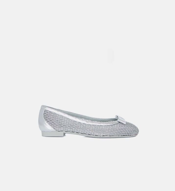 Glitter Net Ballet Flats