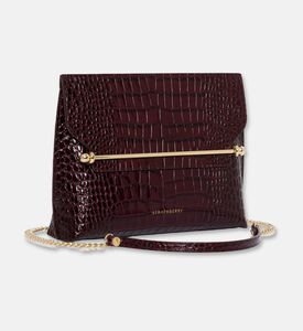Strathberry Stylist Embossed Croc Crossbody Bag, Burgundy, Packshot View