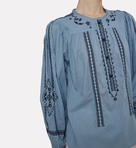 Zadig et Voltaire Tigy Bohemian-inspired Shirt, Blue, S, Model View