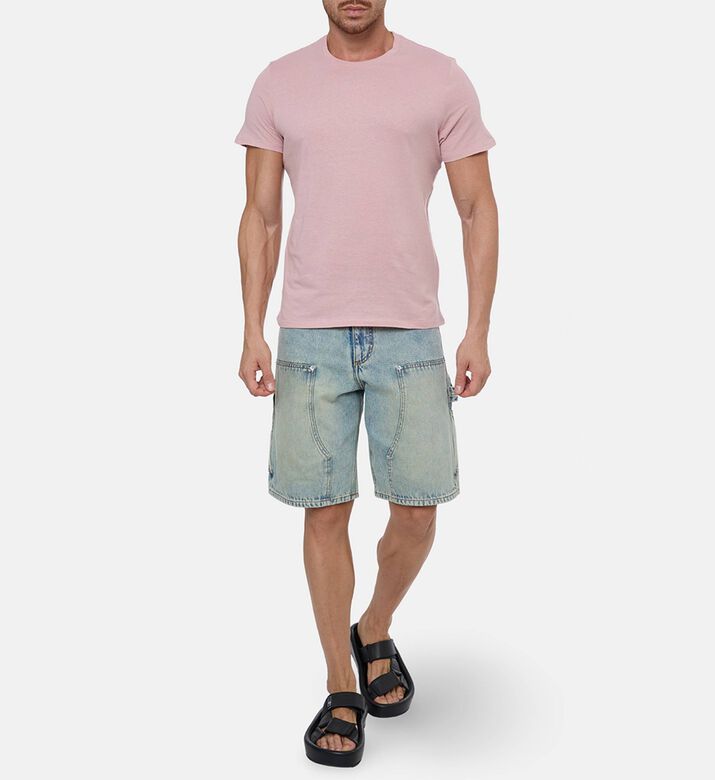 Galeries Lafayette Shishron Organic Cotton T-shirt, Light-pink, M, Model View