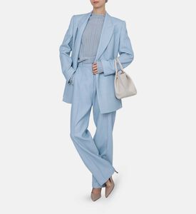 بلوزة طويلة الأكمام محبوكة بياقة دائرية