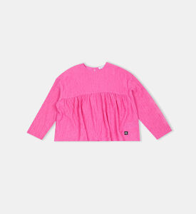Crinkle Logo-badge Long Sleeve Top