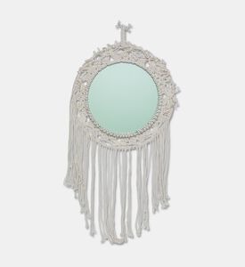 Home Deco and More Veya Natural Cotton Border Mirror, Packshot View