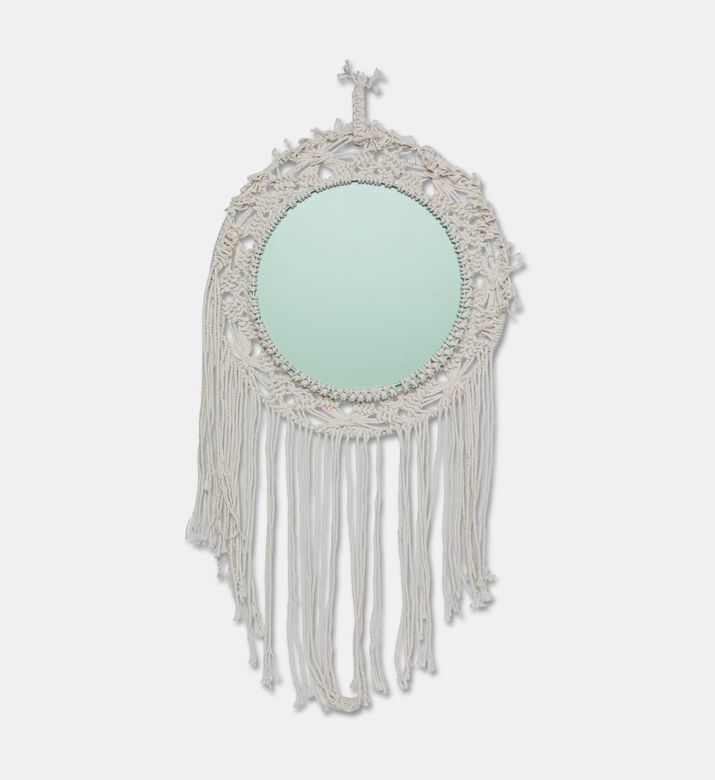 Home Deco and More Veya Natural Cotton Border Mirror, Packshot View